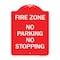 Signmission Designer Series Sign-No Parking No Stopping, Red & White Aluminum Sign, 18" x 24", RW-1824-23703 A-DES-RW-1824-23703 - alternate 1